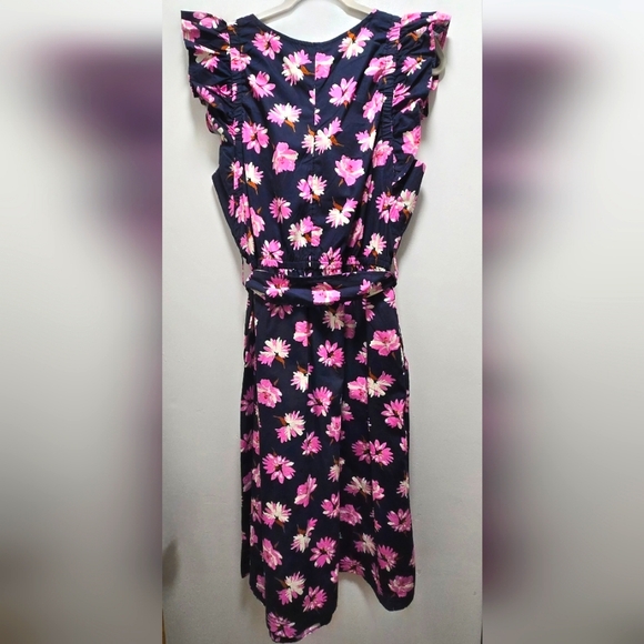 Free Assembly Women's Ruffle Sleeve Midi Dress- Dark Navy - Picture 2 of 4